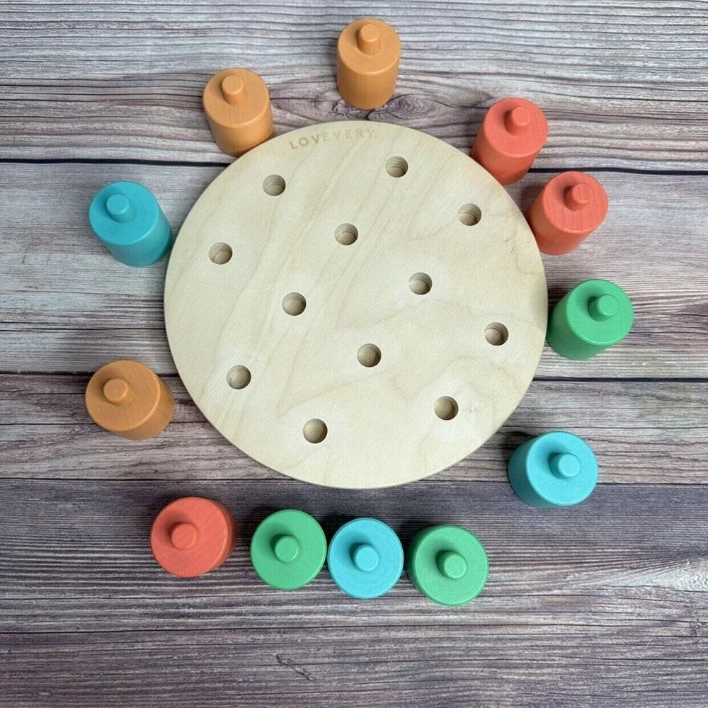 Lovevery Wooden Stacking Pegboard Toy‎